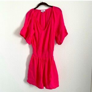 Michael Stars Women’s Pink Katelyn Smocked Waist Gauzy Dress Size Small GUC